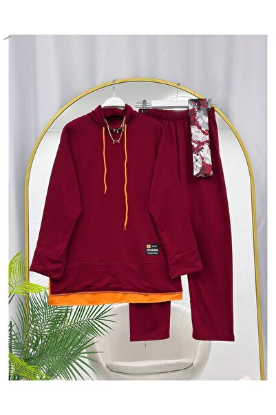 ÇALIŞKAN MODA Stand-Up Collar Piece-Embellished Combed Cotton Double Suit [Ex...