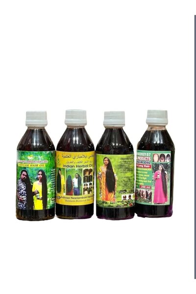 Adivasi مجموعة 4 زيوت اديفاسي الهندي كروس شهرين لتنعيم تطويل