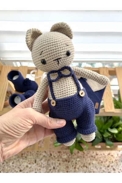 Happy Moon Bebek giyim hediyelik el örgüsü yelek patik ayıcık uyku arkadaşı o...