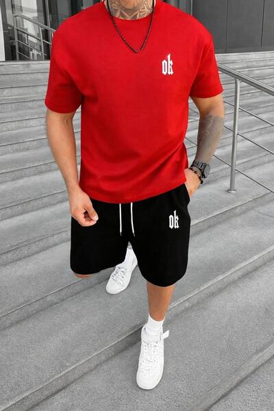 zeag SET TRICOU ȘI PANTALONI SCURTĂ CU IMPRIMEU ARBAȚI PENTRU BĂRBAȚI