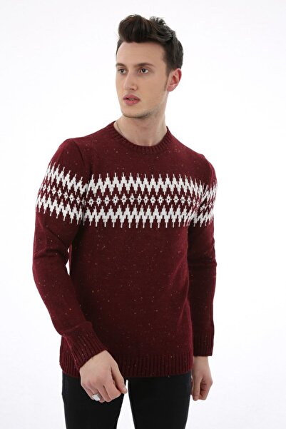 buğrahayalin Baklava Patterned Thick Winter Men's Casual Knit Sweater