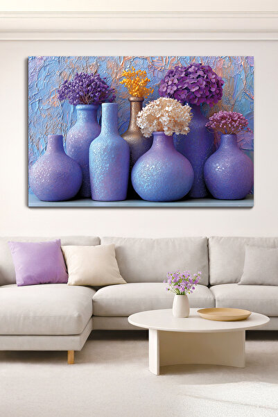 Arkeot Mor Vitrin Kanvas Duvar Tablosu - Oturma odası, Salon tablo - Dekorati...