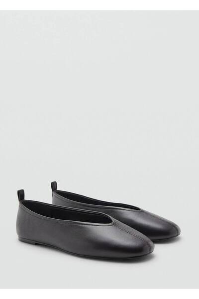 MANGO Woman Düz tabanlı deri ayakkabı