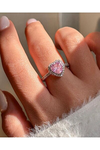 ArtBDesign خاتم قابل للتعديل على شكل قلب وردي