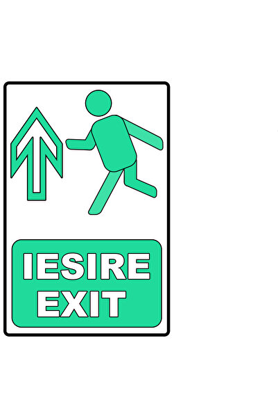GGMag Tablouri Plăcuțe PVC Bilingve de Semnalizare „Iesire / Exit”, Inainte