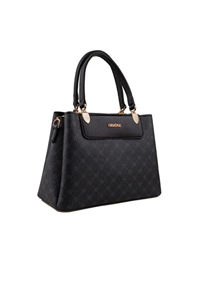 Armine Shoulder & Hand Bag with Shoulder Strap 206 Black Dot