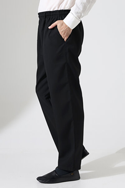 ihvan online Men's Winter Relaxed Fit Elastic Waist Modern Fabric Baggy Trous...