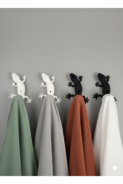 Kertenkele Havlu Askılığı - Modern Banyo ve Mutfak Duvar Askısı - 3D Tasarım Gekko
