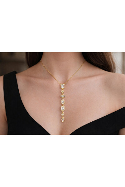 SEHERDEN 7 Element Ayarlanabilir Çelik Kolye – Pembe / Beyaz Taş Detaylı