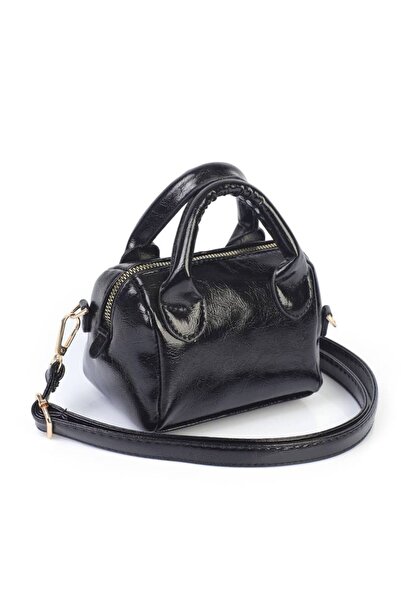 chocolatebag Kadın Mini askılı el ve çapraz çanta siyah rugan