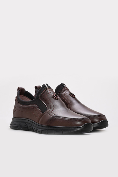 TUGERDİ Brown Genuine Leather Rubber Sole Quality Men's Casual Shoes Tg091611...
