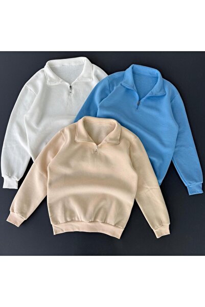 Beylerce 3 Zipper Collar Sweatshirts