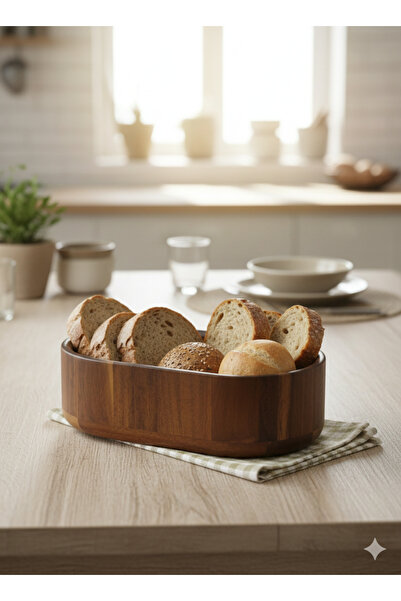 LeesHome Acacia Wood Handmade Tableware Bread Plate Snack Plate Fruit Plate Oval