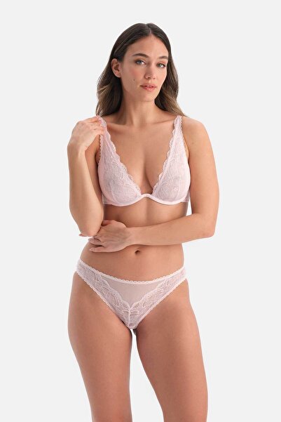 Dagi Розов сутиен с дантелени детайли