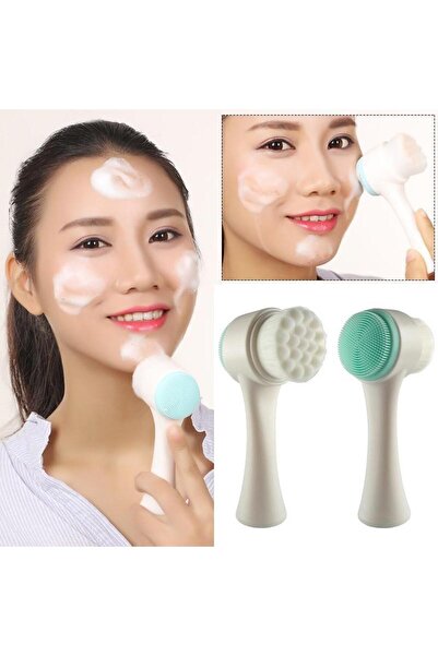 sanal trend فرشاة تدليك لتنظيف الوجه من السيليكون مزدوجة الجوانب للعناية بالب...