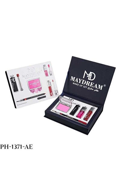 MAYDREAM Lipstick + Lip Gloss + Lip Liner + Powder Blush Set PH-1371AE