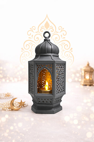 Üçüncü Boyut Baskı Dünyası Ramazan Özel 3D Baskı Dekoratif Fener Mumluk – LED...