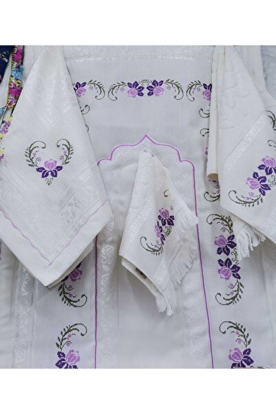 Firdevs moda çeyiz Serra Marka Kanaviçe Seccade Seti