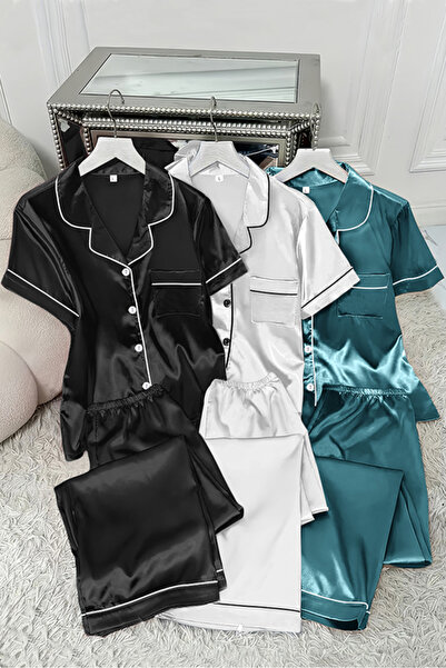 Sweet Dream Women Pajama Sets 6 Piece Short Sleeve Sleepwear Sets with Long P...