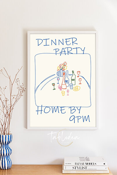 tablodea Pinterest Dinner Party Acasă 21.00 Seara Desen minimalist scris pent...