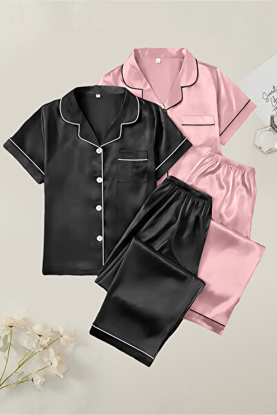 Sweet Dream Women Pajamas Set Short Sleeve Loungewear with Long Pants 2 Sets
