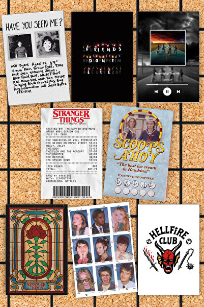 Pankart Evi Set de 8 carduri foto tematice Stranger Things