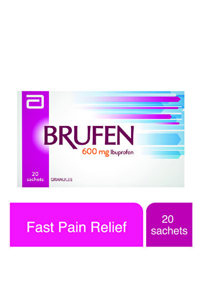 BRUFEN 20 كيسًا من الحبيبات الفوارة بتركيز 600 ملغ