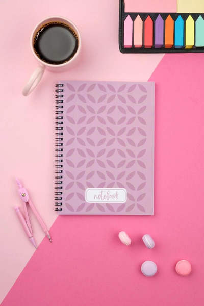 Pink notes A5 Spiralli Okul Defteri 80 Yaprak 2'li Kareli Set-Pembe ve Yeşil