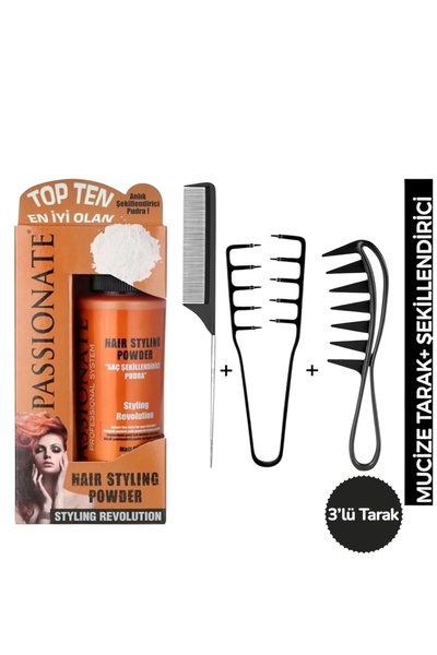 Passionate Saç Şekillendirici Pudra Güçlü Toz Mat Wax + 3’lü Mucize Tarak