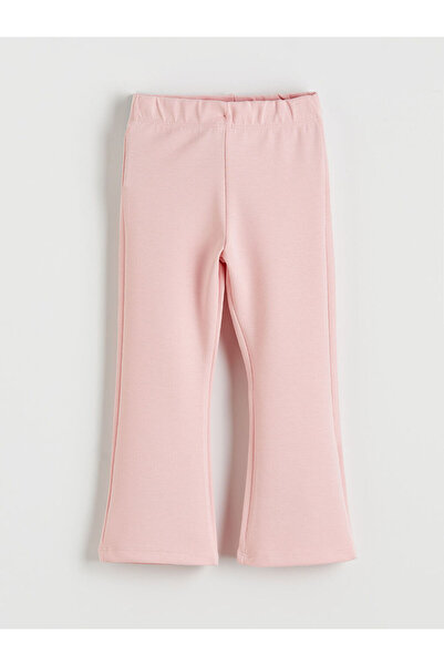 LC Waikiki Pink Elastic Waist Flared Girls' Sweatpants