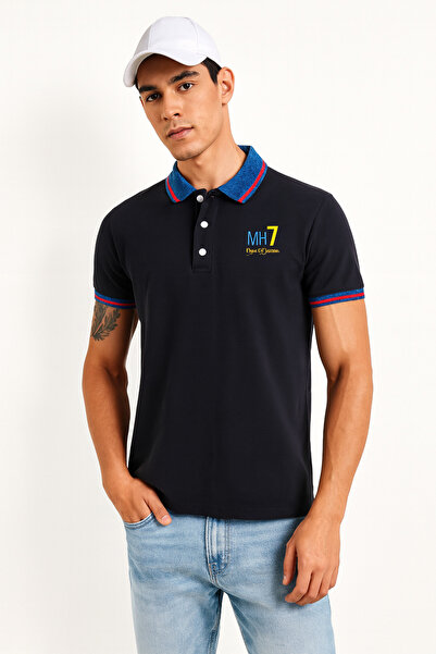 STITCH by MH "Classic Polo Shirt with Contrast Collar & Logo"