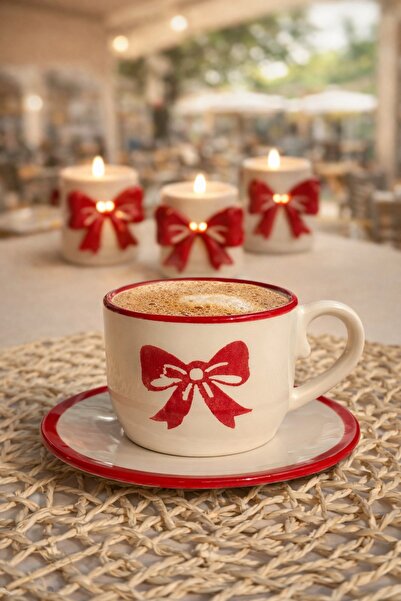 MeGgDecor Fiyonk Çay/Kahve Fincanı Kırmızı