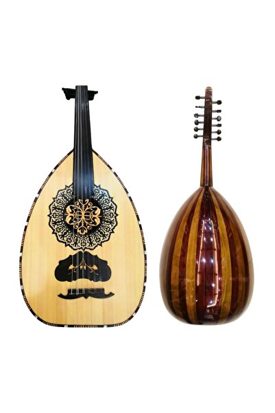 KARAZ MUSIC عود موسيقي لوكس بنداري وجه سويدي درجة أولى وظهر جوز وورد وبلوط