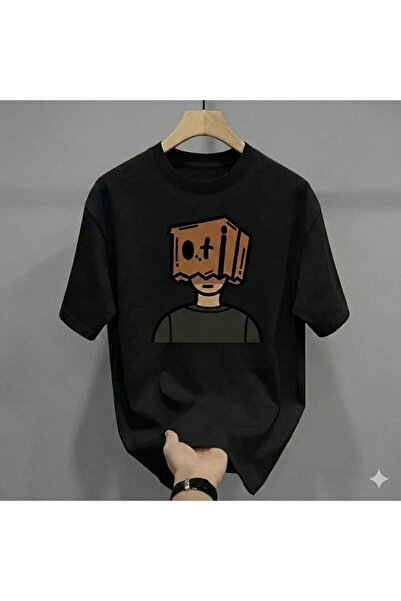 CLASSY.MODA Μπλουζάκι Unisex Oversize με στάμπα χαρακτήρων από τον Κουτο Μάσκ...