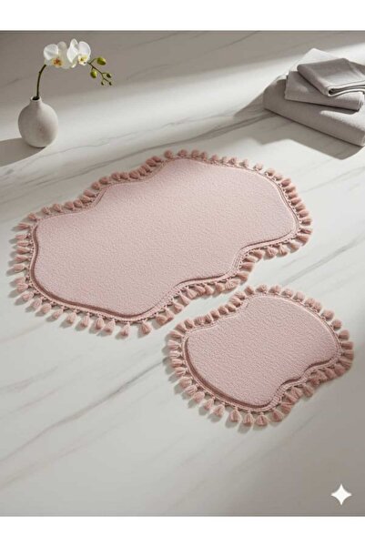 ALTUN CARPET MODERN SAÇAKLI ÇİFT KAFA BANYO PASPASI TAKIMI 60X100+50X60