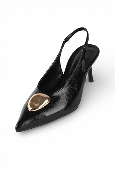 luuq shoes Sasha Gold Buckle Detailed Heeled Shoes