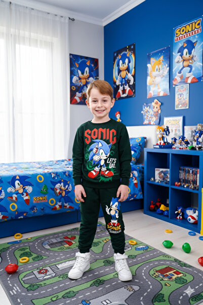 ALYAKİDS Boy's 2-piece long sleeve sweatshirt set Printed - elastic waist com...