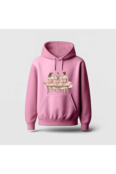 Ada Kostüm Tasarım Three Ballerinas Printed Hoodie Sweatshirt