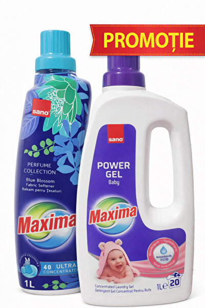 Sano Maxima Promo Package – Baby Gel Detergent 1L + Blue Blossom Conditioner 1L