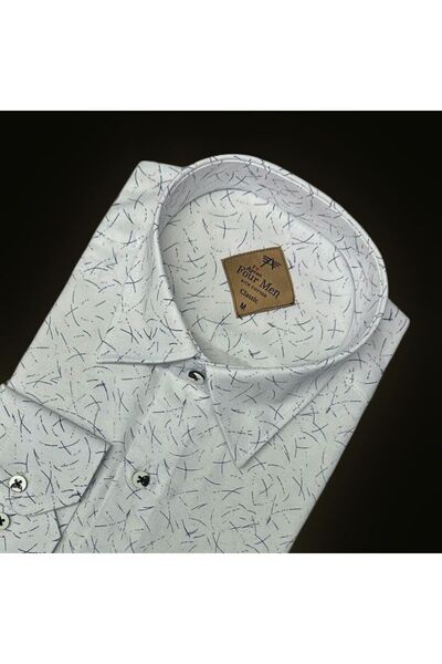 GÖMLEK GALERİSİ Men's Classic Wide Cut Patterned Long Sleeve Shirt