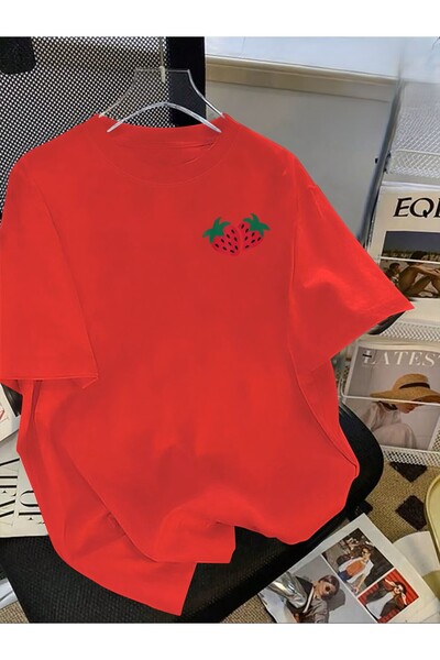 yombaa Trendy and Stylish Strawberry Pattern Printed T-Shirt