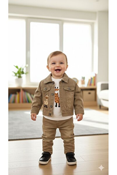ZEYBABY Boy's 3-Piece Sulfur Denim Suit