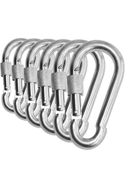 Generic طقم خطافات كارابينر من الفولاذ المقاوم للصدأ 304 مع قفل لولبي – حمولة...