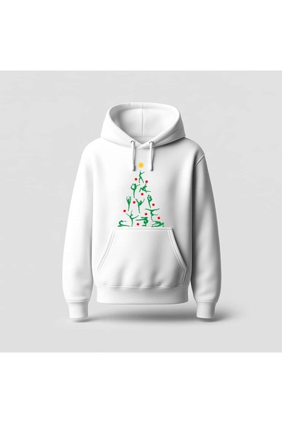 Ada Kostüm Tasarım Christmas Tree Gymnastics Printed Hoodie Sweatshirt