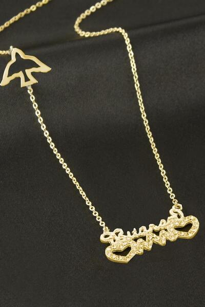 FREEDOM STOREE Heart of Luck Necklace with Bitanem Written on It