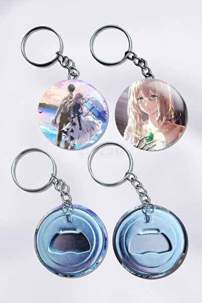 ZipZap سلسلة مفاتيح زينة على شكل شخصيات أنمي فيوليت إيفرجاردن (قطعتان)