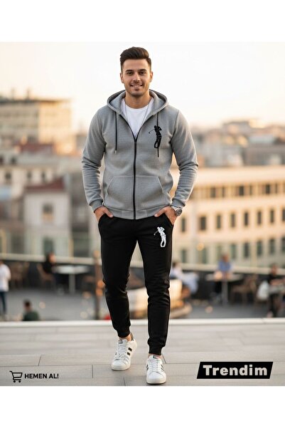 HerTarzınTrendi Unisex Hooded Sports Tracksuit Set Printed Football Golf Bask...