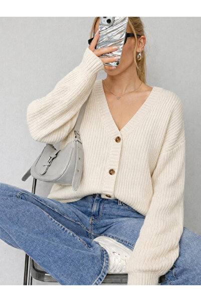 YUGA KNİTTİNG Tri̇ko Kadin Trend Hirka Selani̇k Örgü Pamuklu