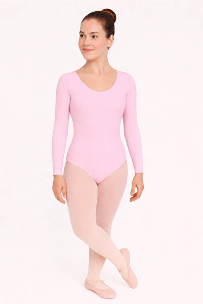 Ada Kostüm Tasarım Pink Long Sleeve Ballet Leotard-Adult