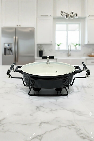 Generic Buffet warmer, oval black serving dish, 15 cm, with a unique and eleg...